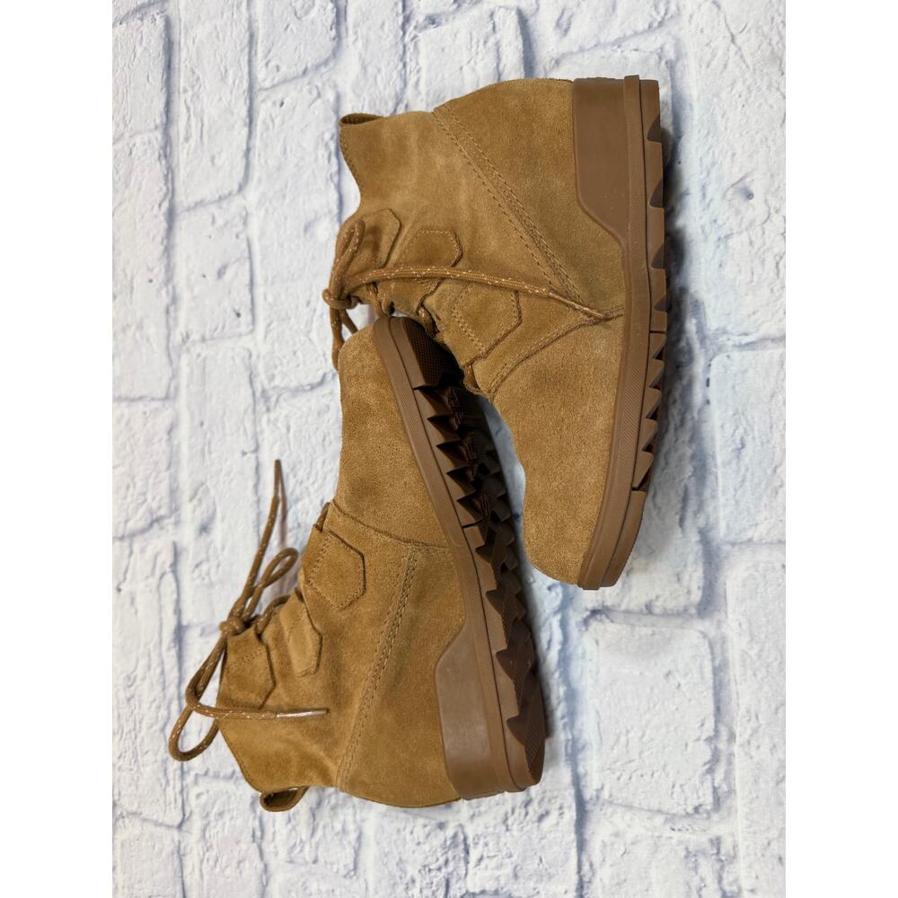 Sorel Women's Cognac Suede Lace-Up Wedge Winter Boots - Picture 8 of 10